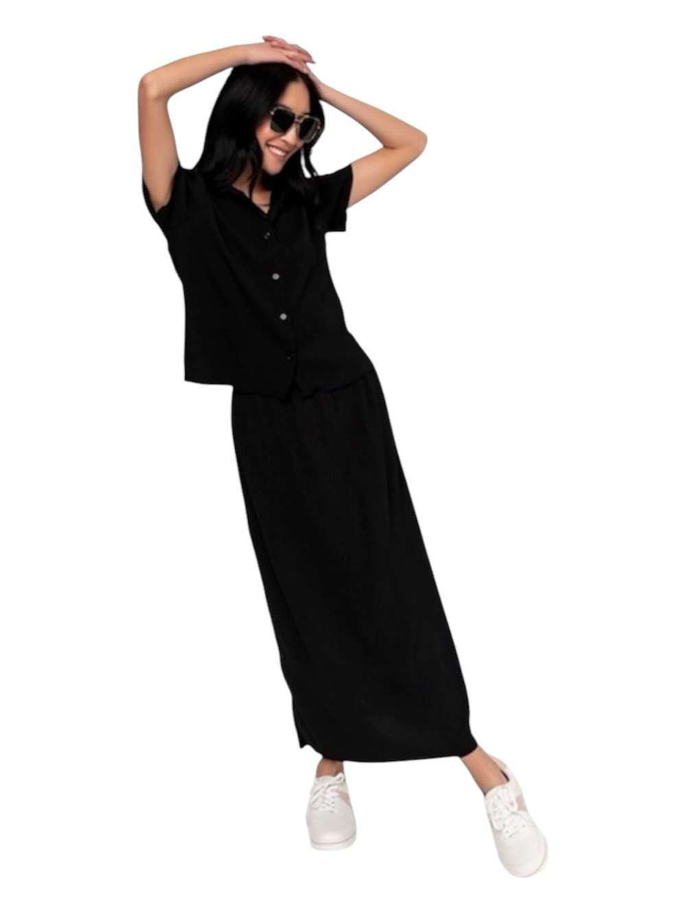 Holley Girl Alta Maxi Skirt Black Stretch Size XL